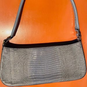 Blue Embossed Snakeskin Salvatore Ferragamo Purse